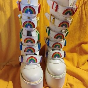 Rainbow Pride Platform Boots By Dune